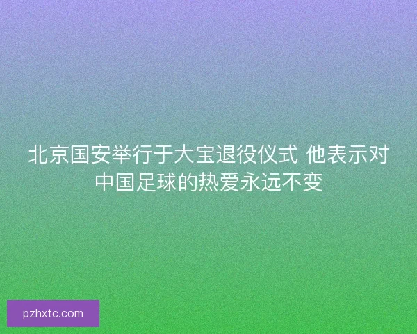 北京国安举行于大宝退役仪式 他表示对中国足球的热爱永远不变 北京国安举行于大宝退役仪式 他表示对中国足球的热爱永远不变