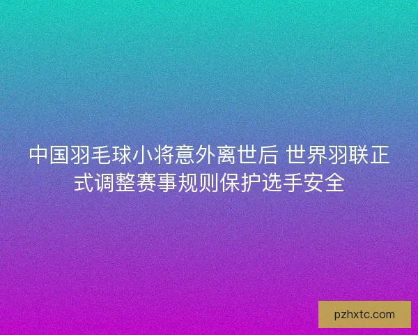 中国羽毛球小将意外离世后 世界羽联正式调整赛事规则保护选手安全 中国羽毛球小将意外离世后 世界羽联正式调整赛事规则保护选手安全